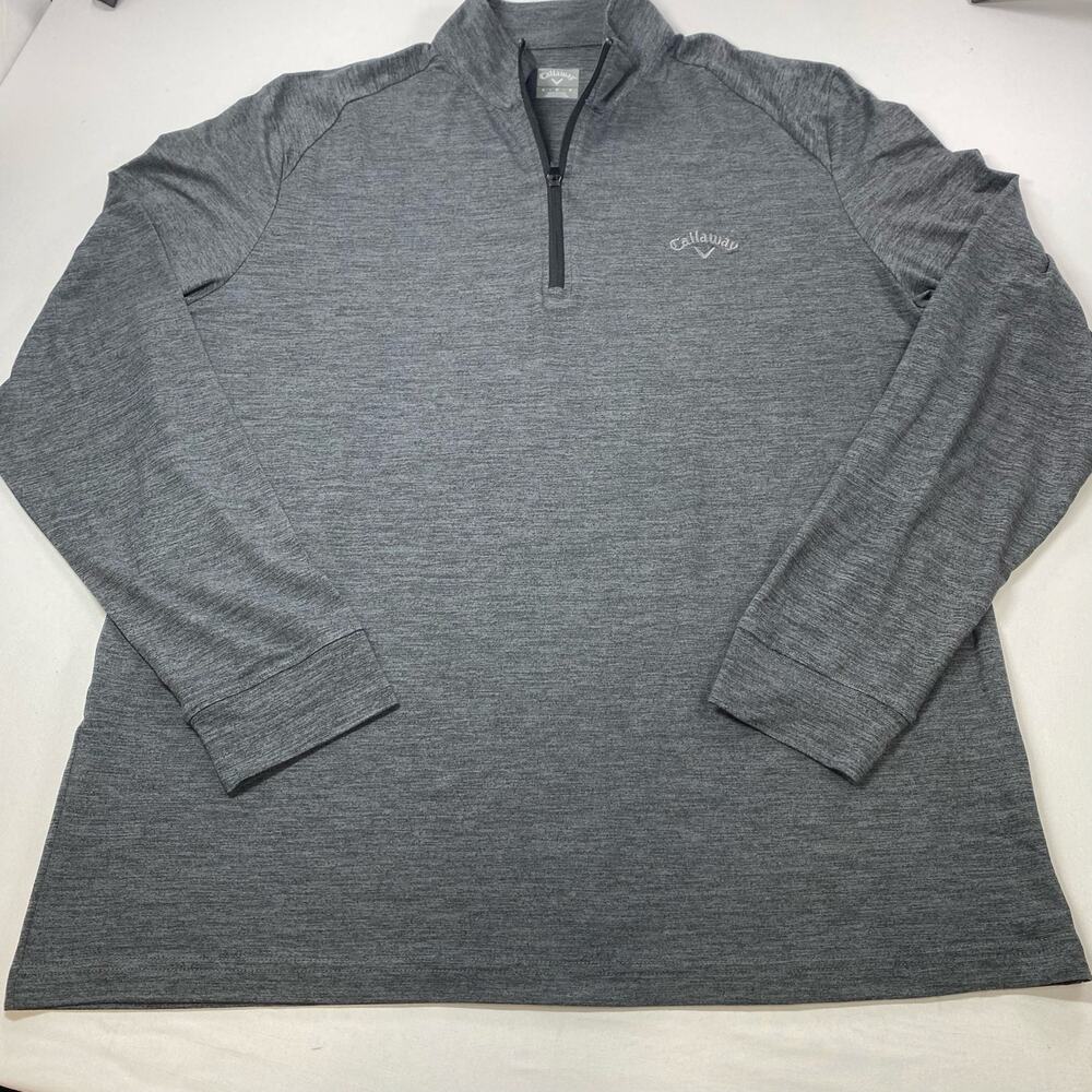 Callaway Gray Quarter‑Zip Pullover Men’s Large – Stretch 88/12 Performance